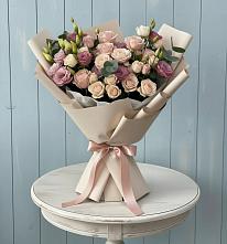 Букет цветов из:  Розы и Лизиантусы #REPLACE_PRED# Анциферово Новгородская область