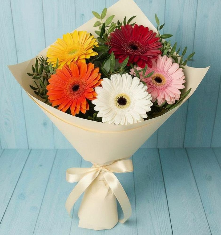 Букет цветов из: Герберы в Анциферово Новгородская область