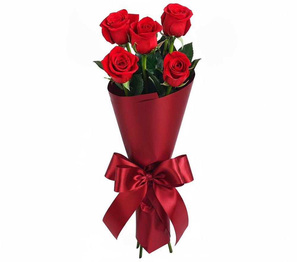 Букет 5 Красных роз Эдлесс Лав в Анциферово Новгородская область