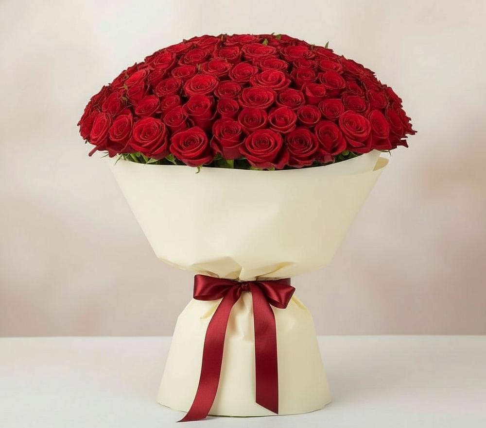 Букет 101 Красная роза Милано в Анциферово Новгородская область