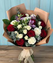 Букет цветов из:  Розы и Альстромерии #REPLACE_PRED# Анциферово Новгородская область