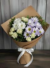 Букет цветов из:  Хризантемы и Розы в Анциферово Новгородская область