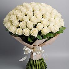 Букет 101 беля роза Белоснежка в Анциферово Новгородская область