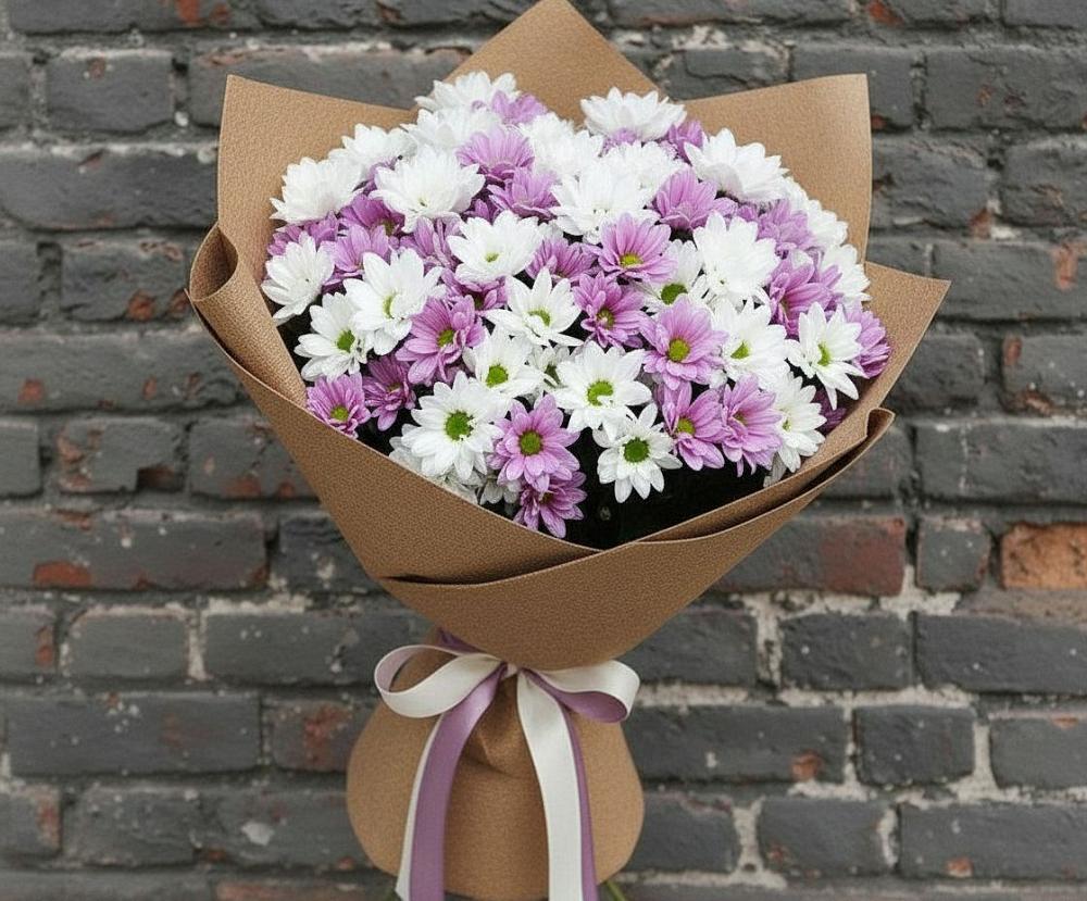 Букет цветов из: Хризантемы в Анциферово Новгородская область