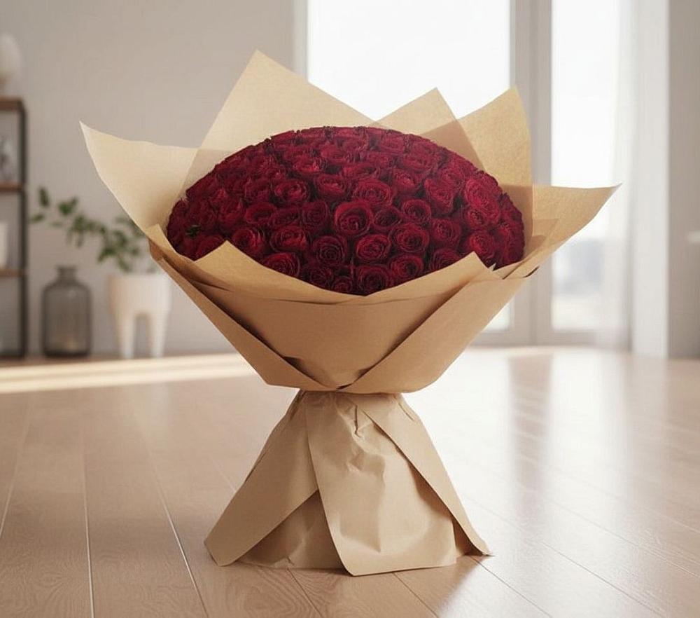 Букет 101 Красная роза в Анциферово Новгородская область