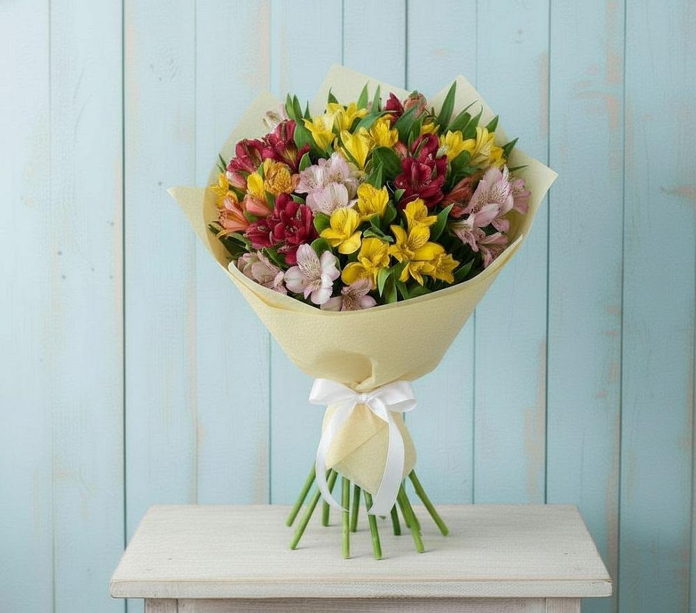 Букет цветов из: Альстромерии в Анциферово Новгородская область