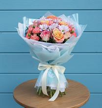 Букет цветов из:  Хризантемы и Розы в Анциферово Новгородская область