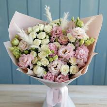 Букет цветов из:  Альстромерии и Розы в Анциферово Новгородская область