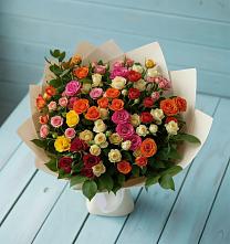 Букет Микс из разноцветных кустовых роз #REPLACE_PRED# Анциферово Новгородская область
